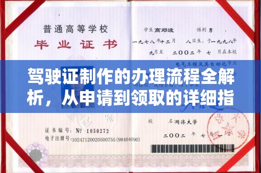 金水驾驶证制作的办理流程全解析，从申请到领取的详细指南