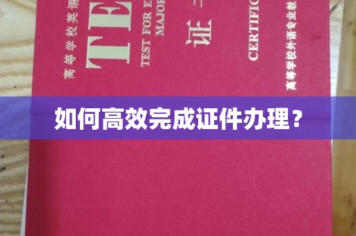 金水如何高效完成证件办理？