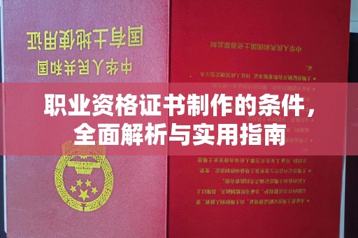 金水职业资格证书制作的条件，全面解析与实用指南